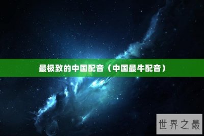 ​最极致的中国配音（中国最牛配音）