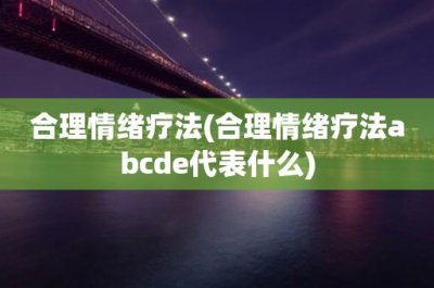 ​合理情绪疗法(合理情绪疗法abcde代表什么)