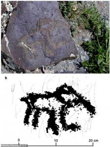 ​俄蒙边境发现1.5万年前古人类留下的犀牛和猛犸象岩画 风格类似于西欧旧石器时