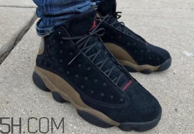 ​air jordan 13 olive麂皮橄榄配色上脚效果怎么样？