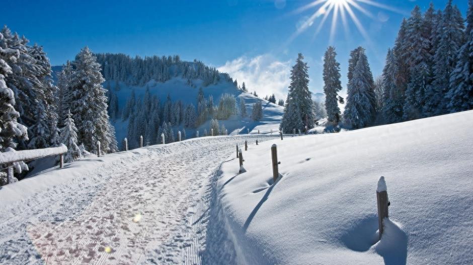 真实美景：山间道路的唯美伤感雪景图集