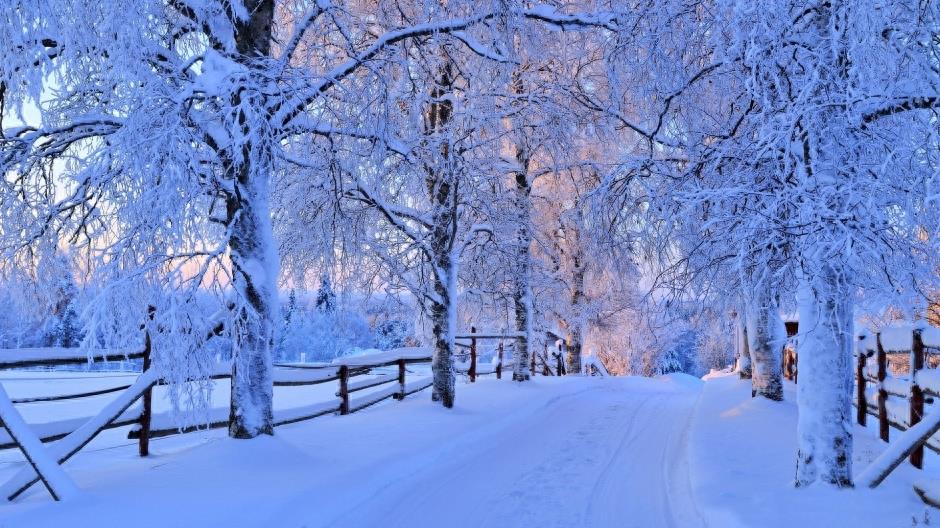 真实美景：山间道路的唯美伤感雪景图集